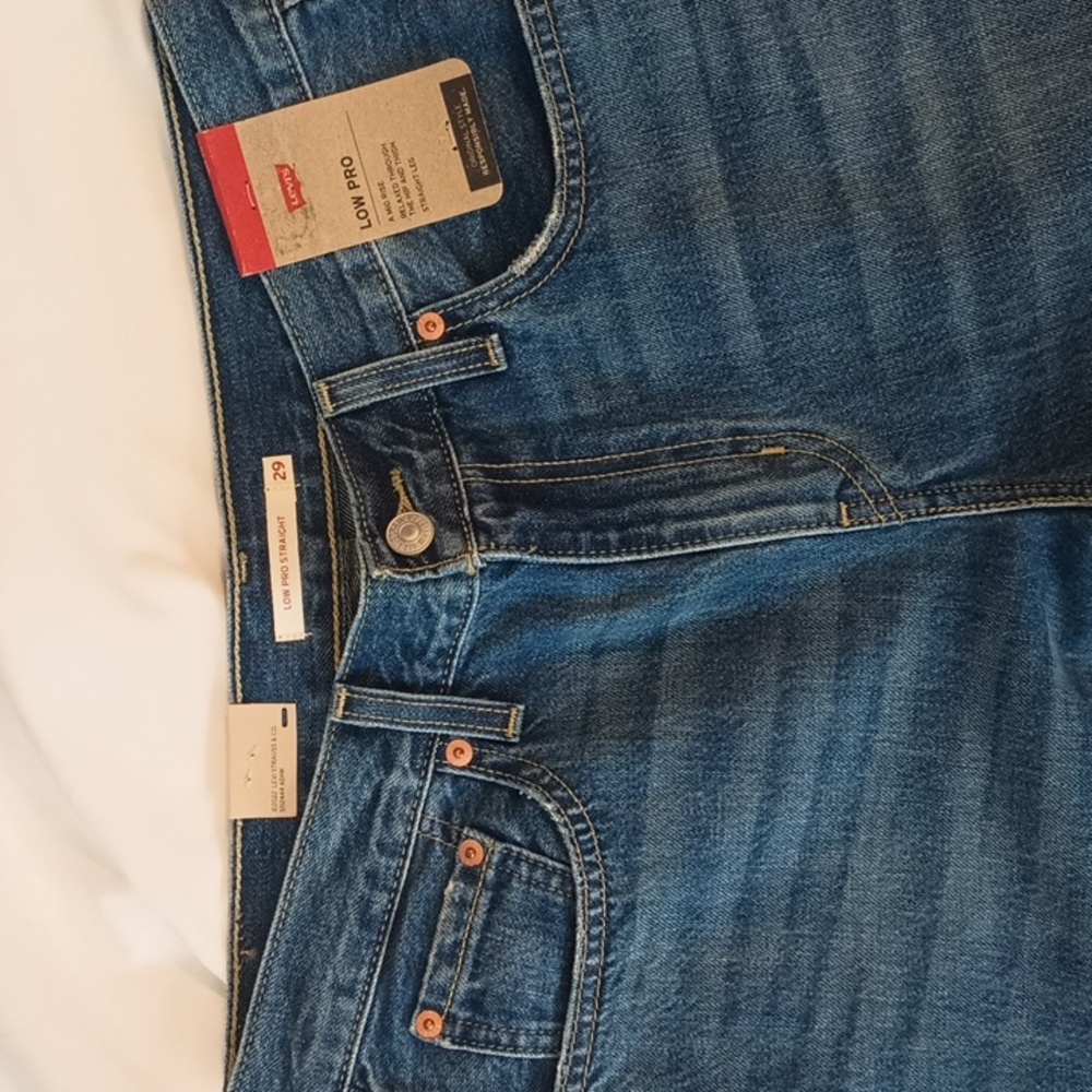 Levi's Jeans 29 - Blue Low Pro Distressed Straight Vintage 90's Mid Rise Relaxed - Picture 6 of 7